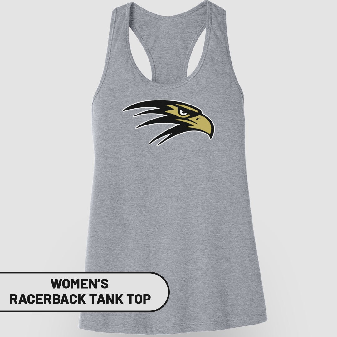 Women's Racerback Tank Top with Bold Eagle Design