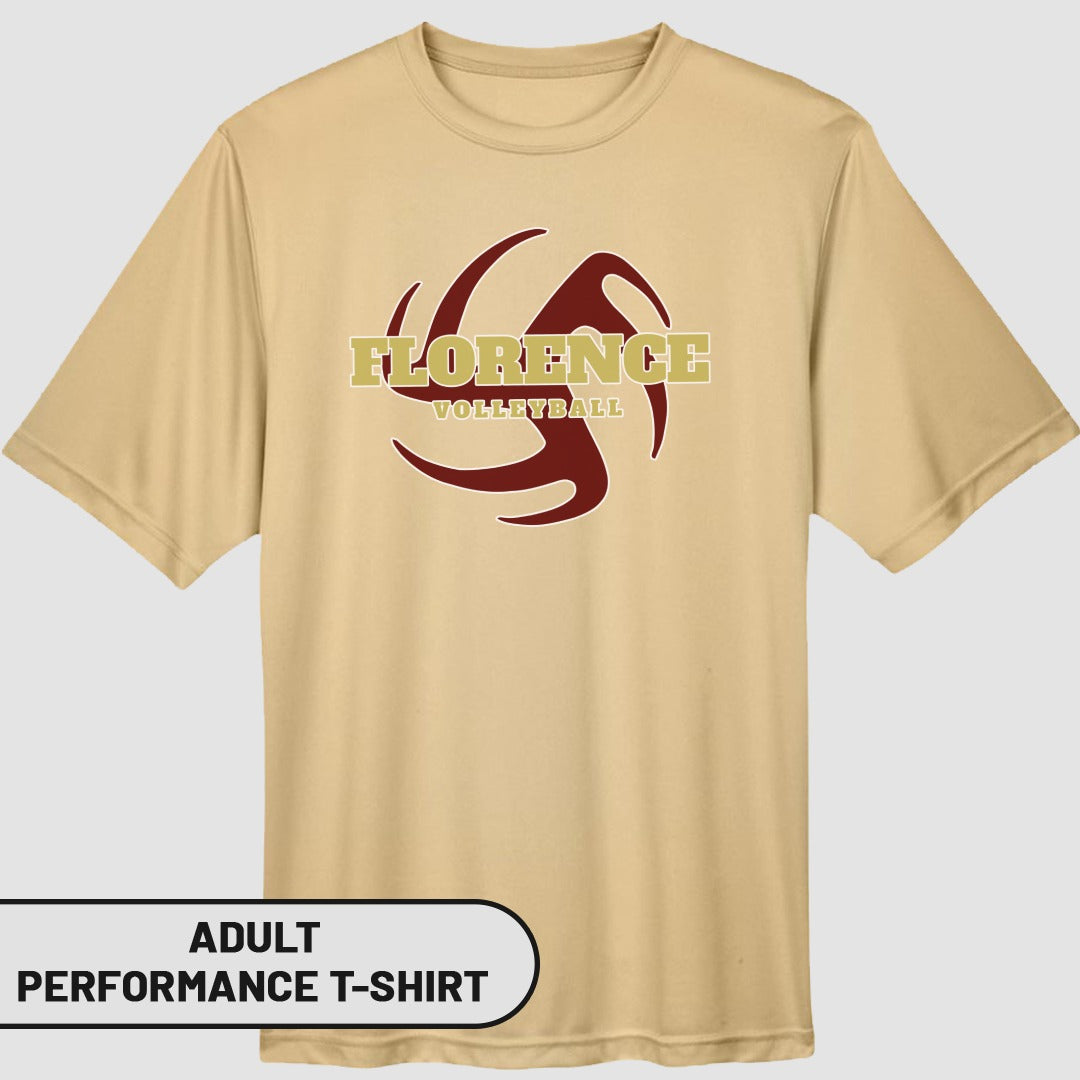 Florence Volleyball Adult Performance T-shirt