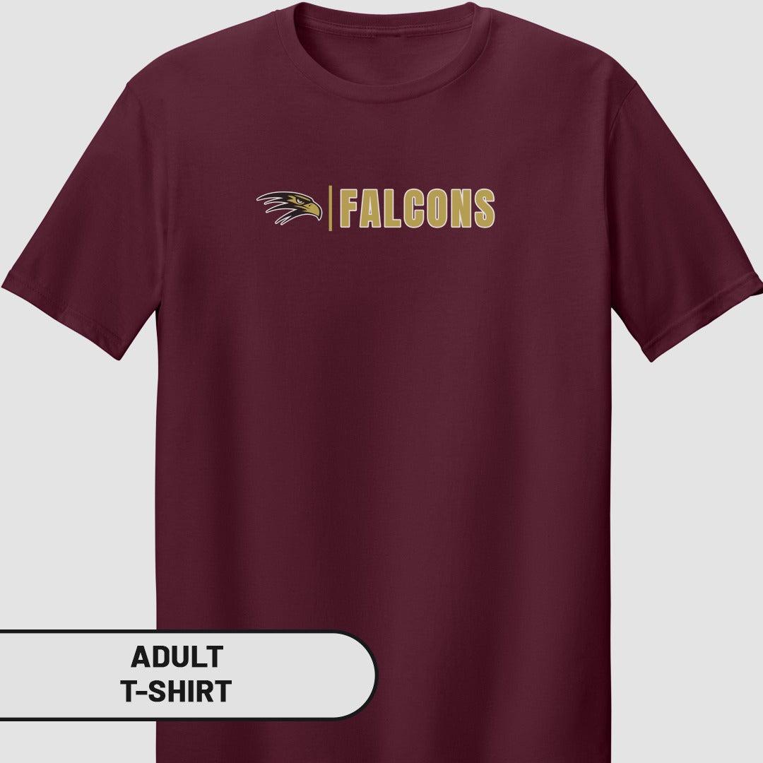 Maroon Falcons Logo Adult T-Shirt