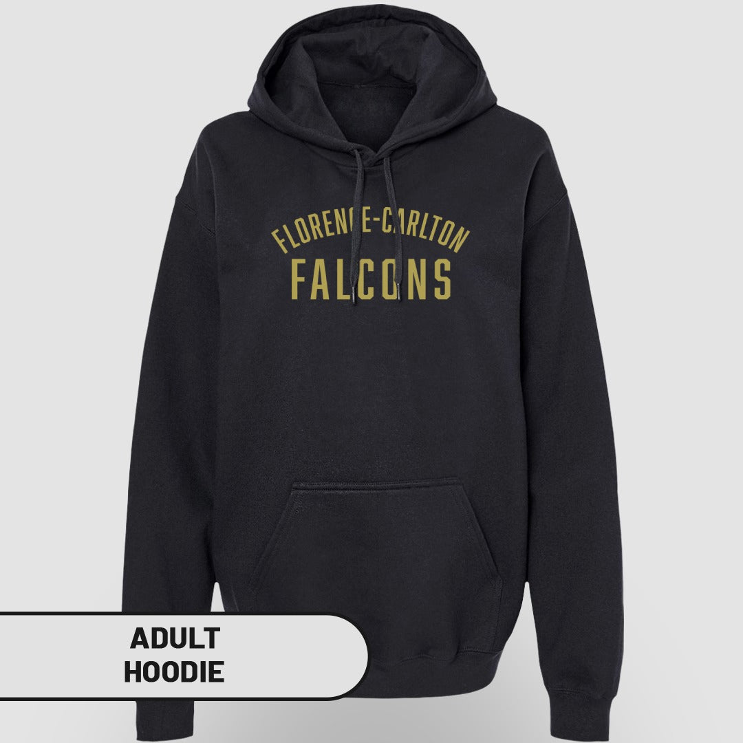 Florence-Carlton Falcons Black Adult Hoodie