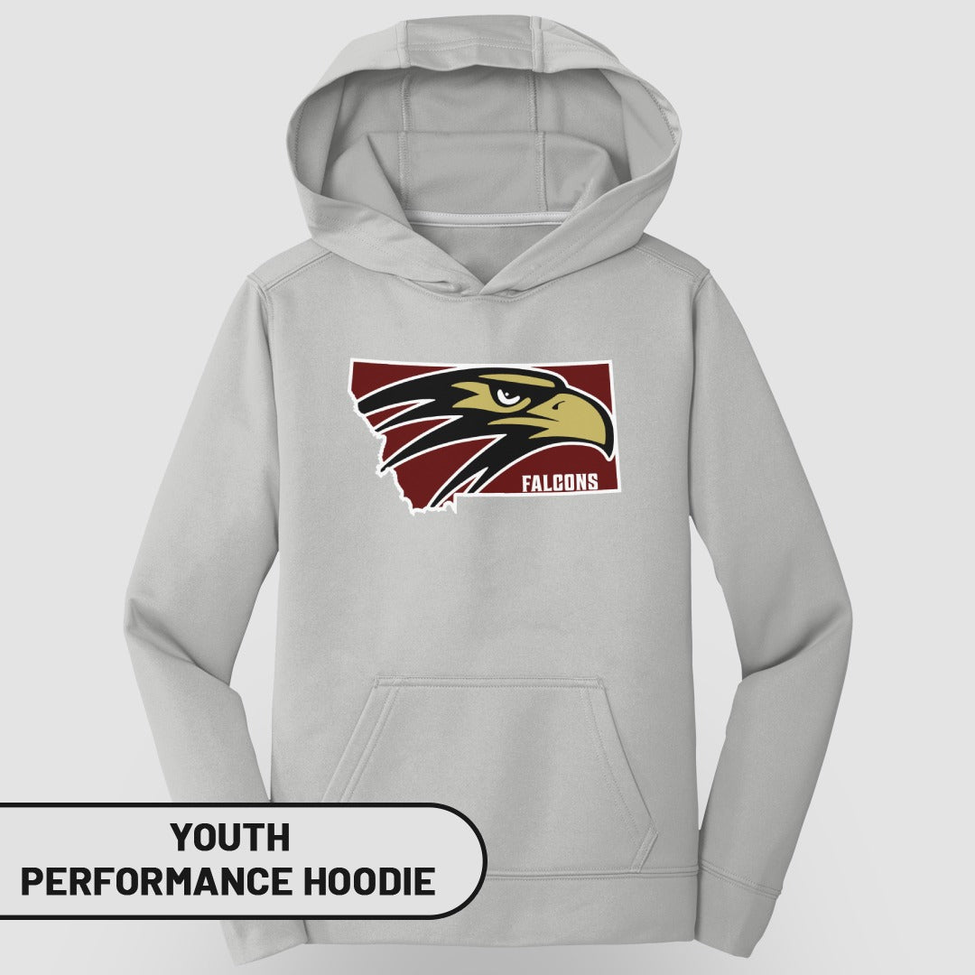 Falcons Logo Youth Performance Hoodie