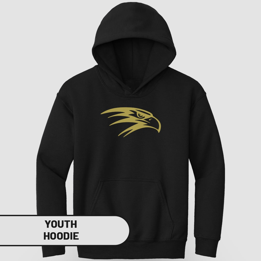 Stylish Black Youth Hoodie with Golden Eagle Design