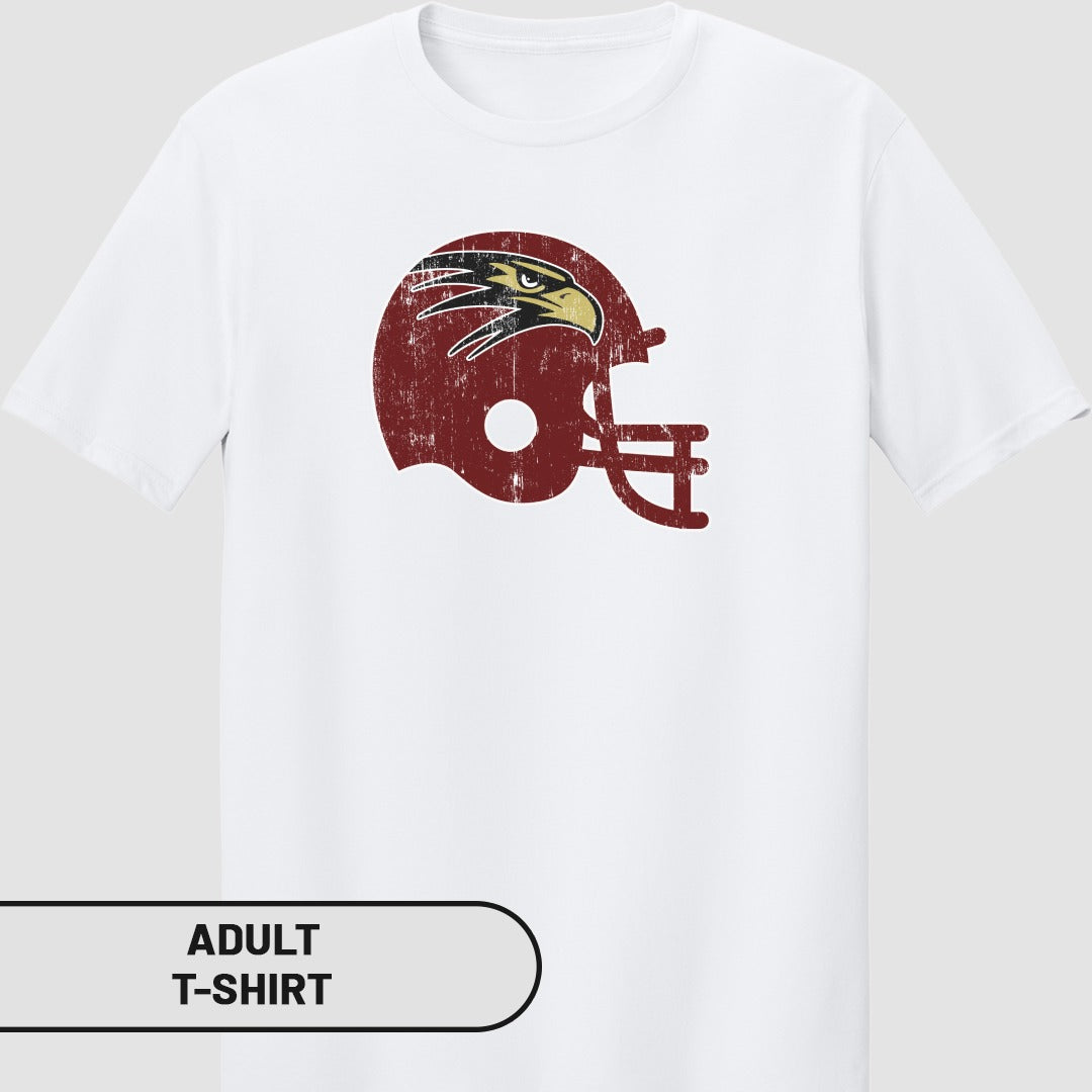 Vintage Football Helmet Design White Adult T-Shirt