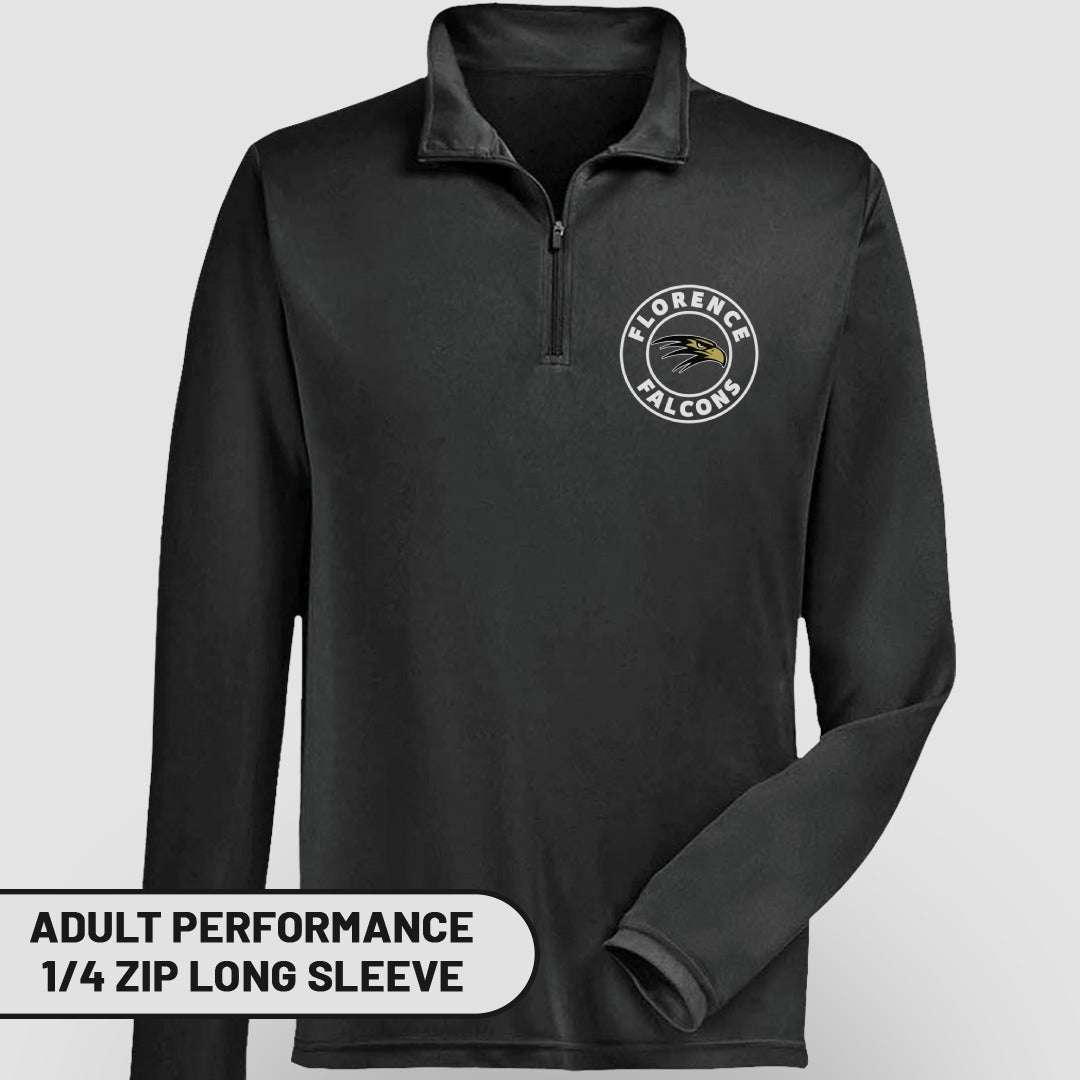 Florence Falcons Adult Performance 1/4 Zip Long Sleeve