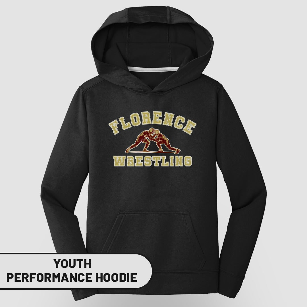 Florence Wrestling Youth Performance Hoodie