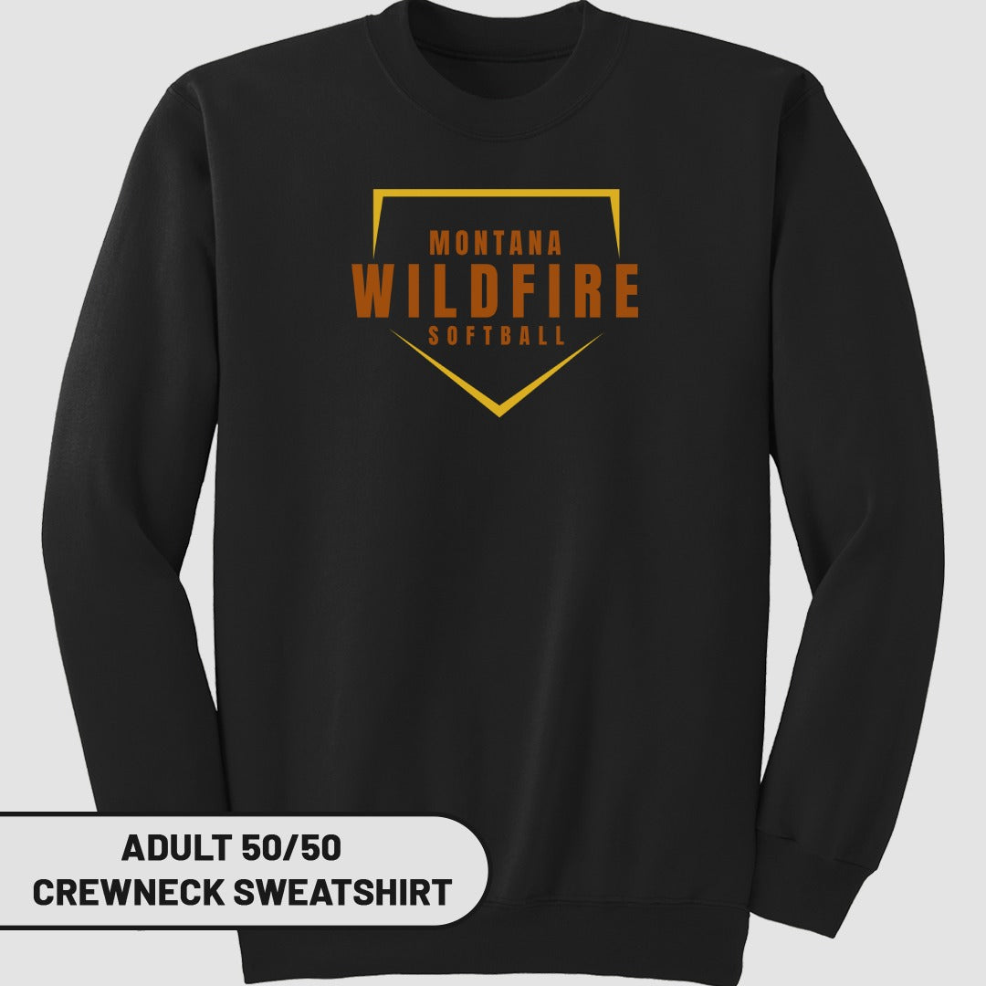 Montana Wildfire Softball Adult Crewneck Sweatshirt