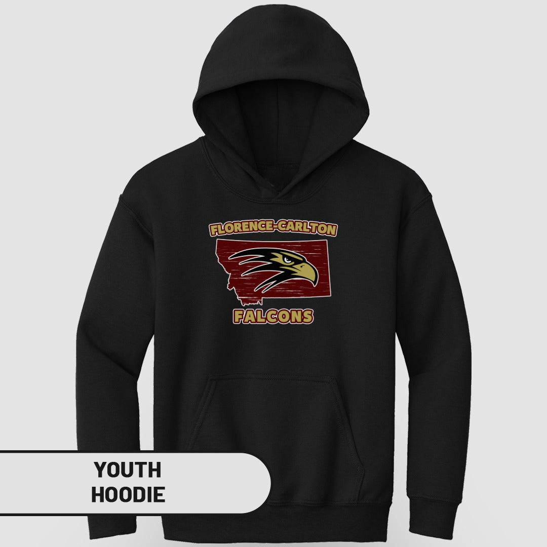 Florence Carlton Falcons Black Youth Hoodie