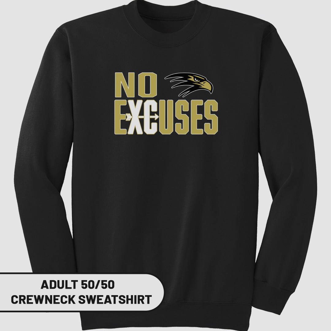 No Excuses Eagle Graphic Crewneck Sweatshirt