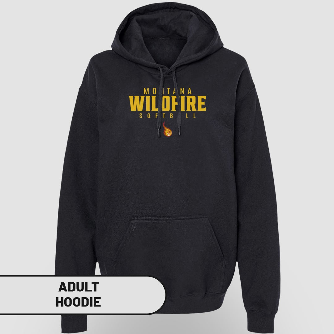 Montana Wildfire Softball Logo Adult Hoodie