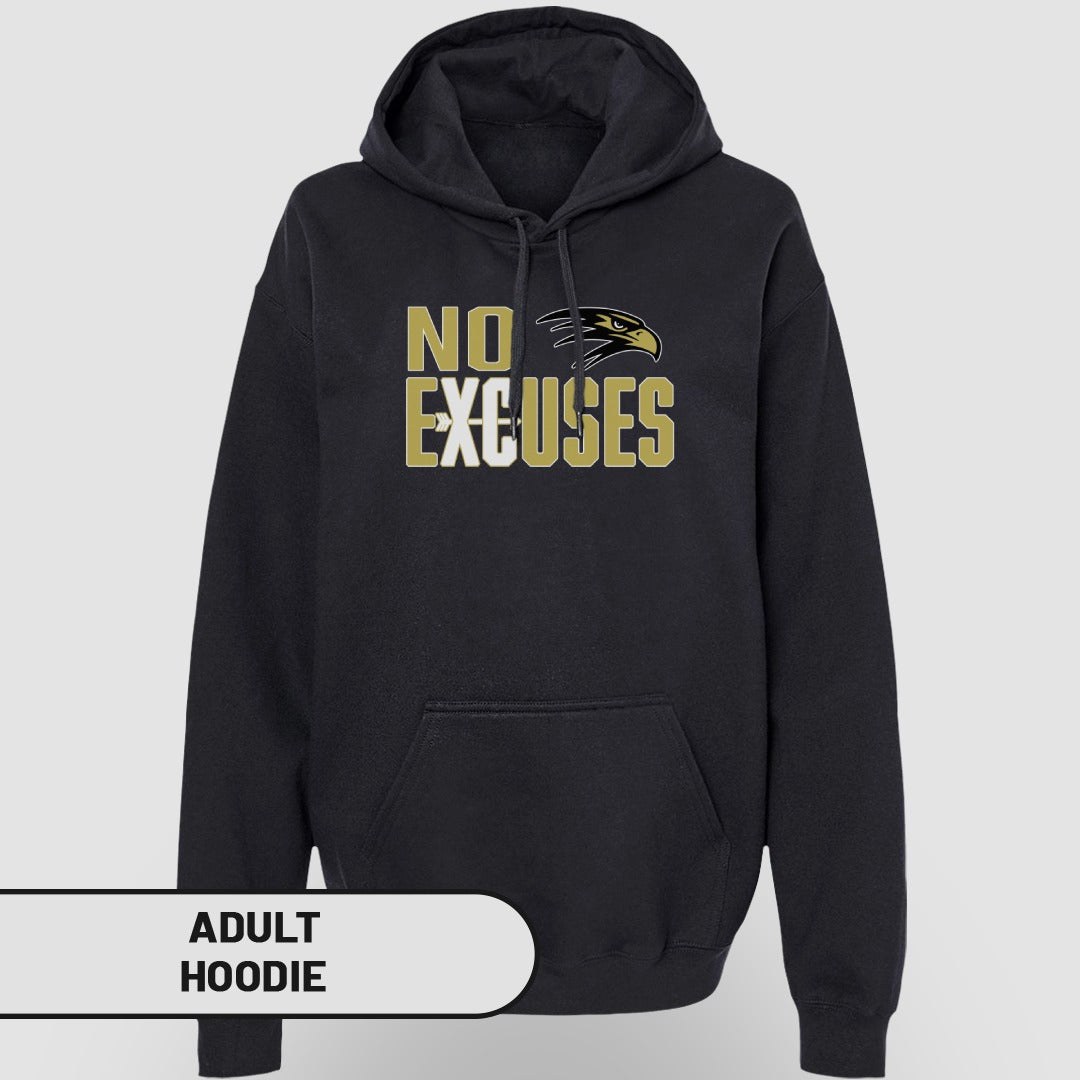 No Excuses Motivational Adult Hoodie Product