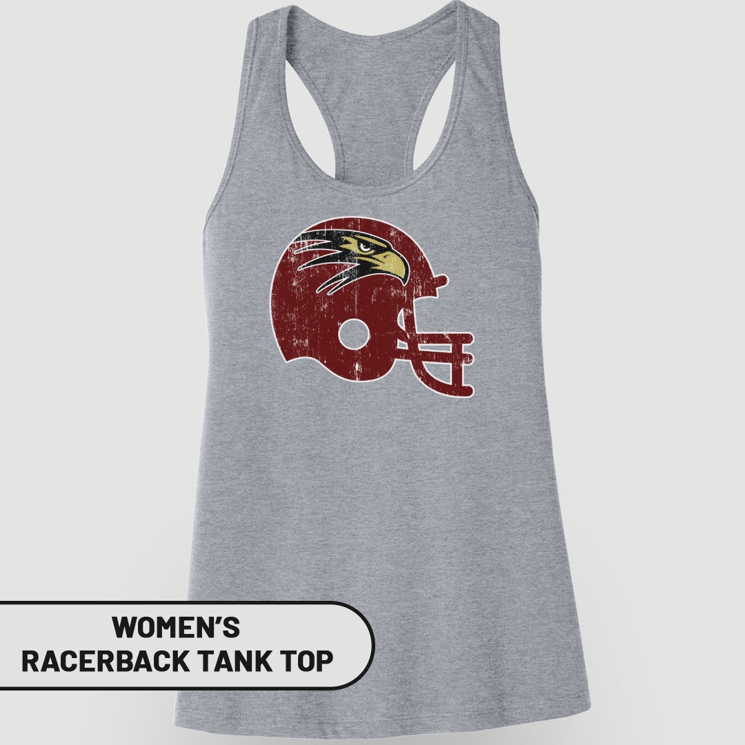 Retro Football Helmet Women's Racerback Tank Top