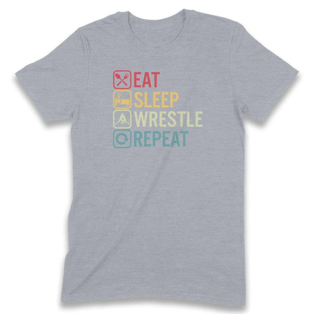 Adult - Eat, Sleep, Wrestle, Repeat | FLO-002B