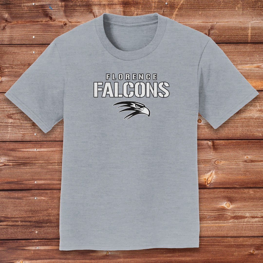 Youth - Black & White Stencil Falcon | FCSA-026BW