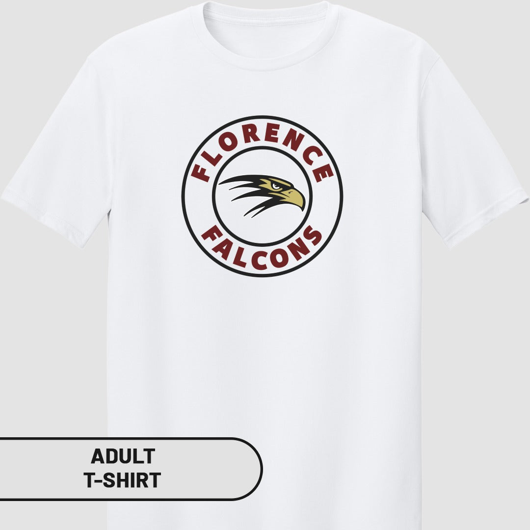 Florence Falcons Logo Print Adult T-Shirt