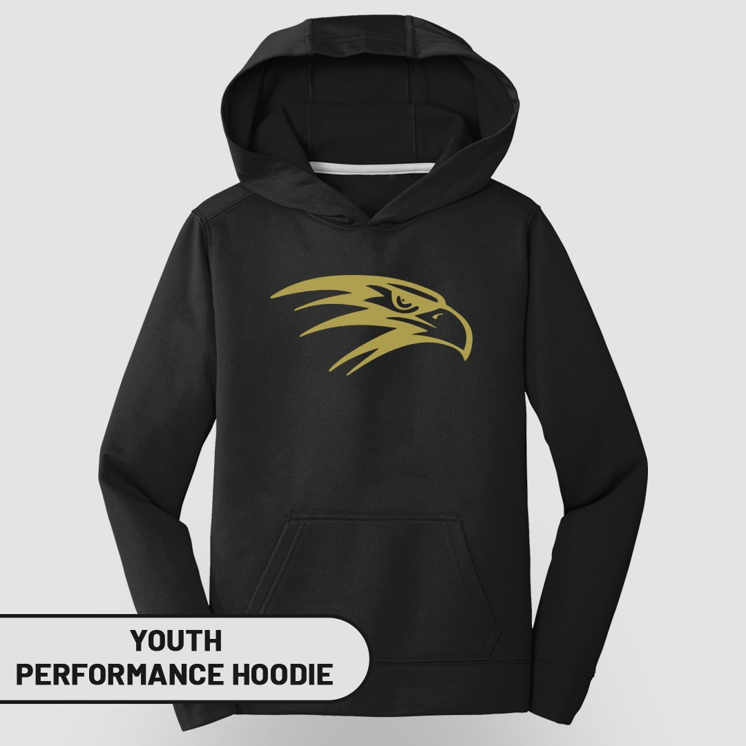 Youth Black Hoodie with Gold Eagle Design Hoodie