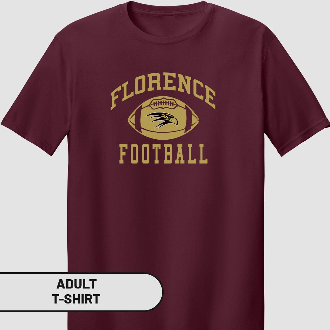 Florence Football Maroon Adult T-Shirt