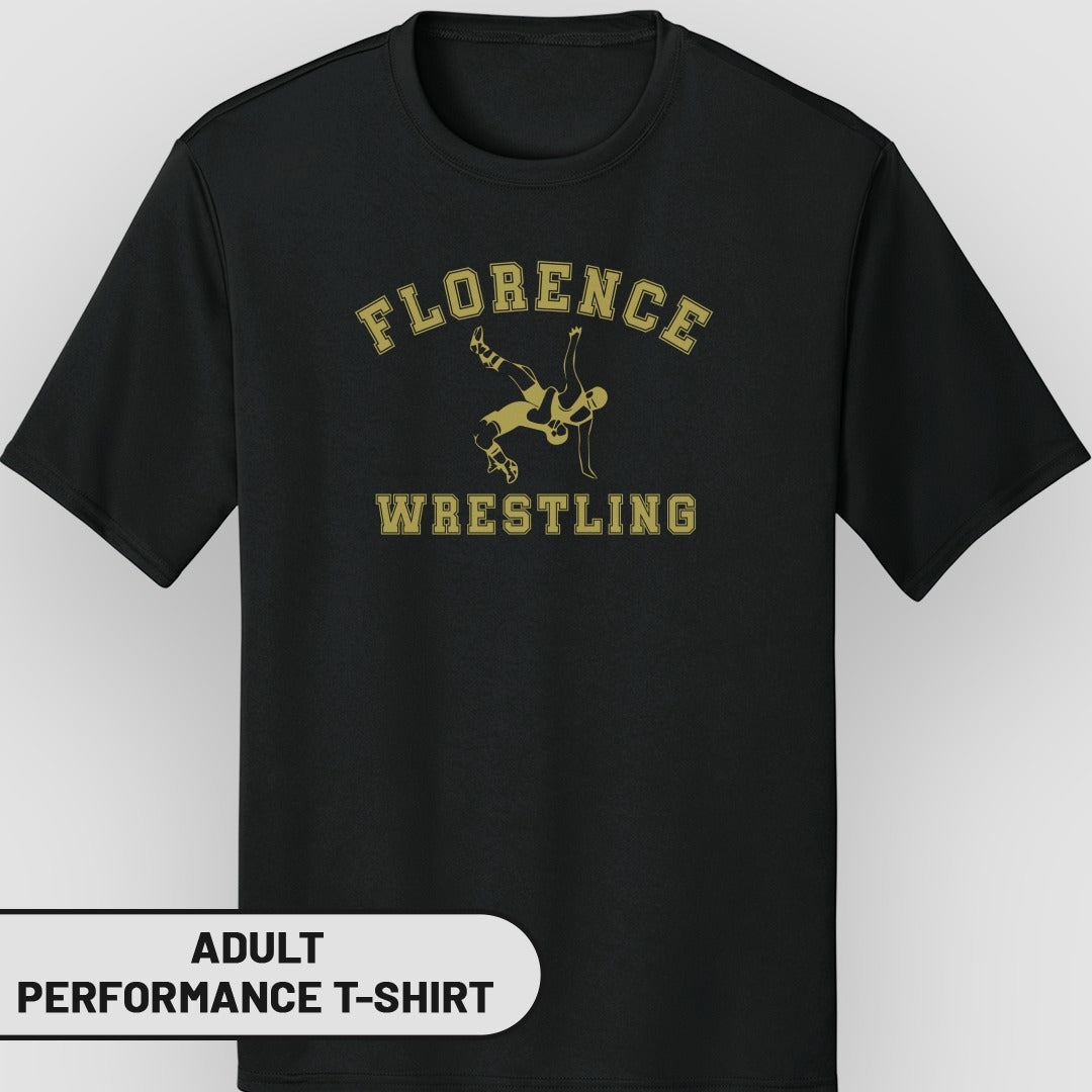 Florence Wrestling Adult Performance T-shirt