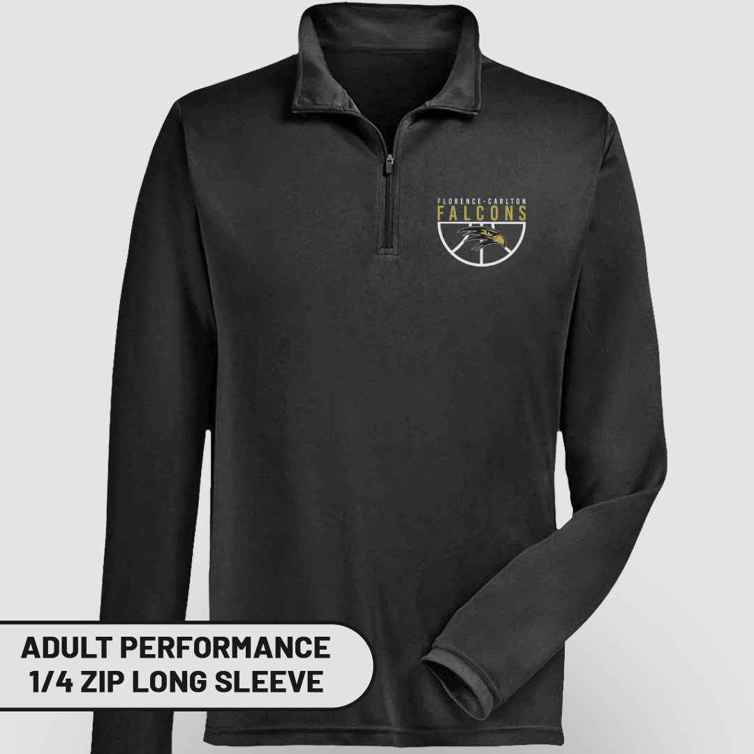 Adult Performance 1/4 Zip Long Sleeve Pullover
