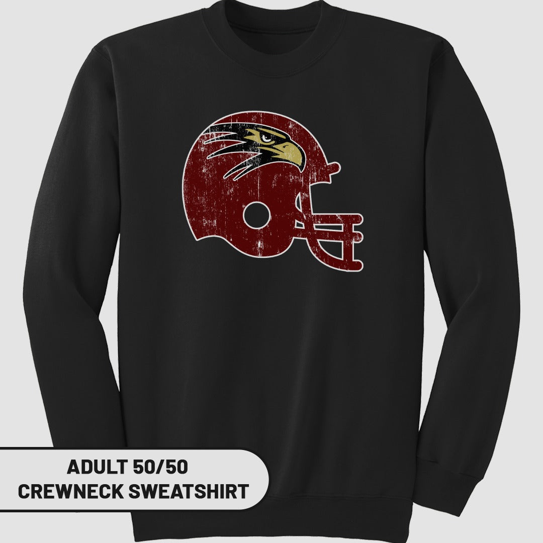 Vintage Football Helmet Graphic Crewneck Sweatshirt