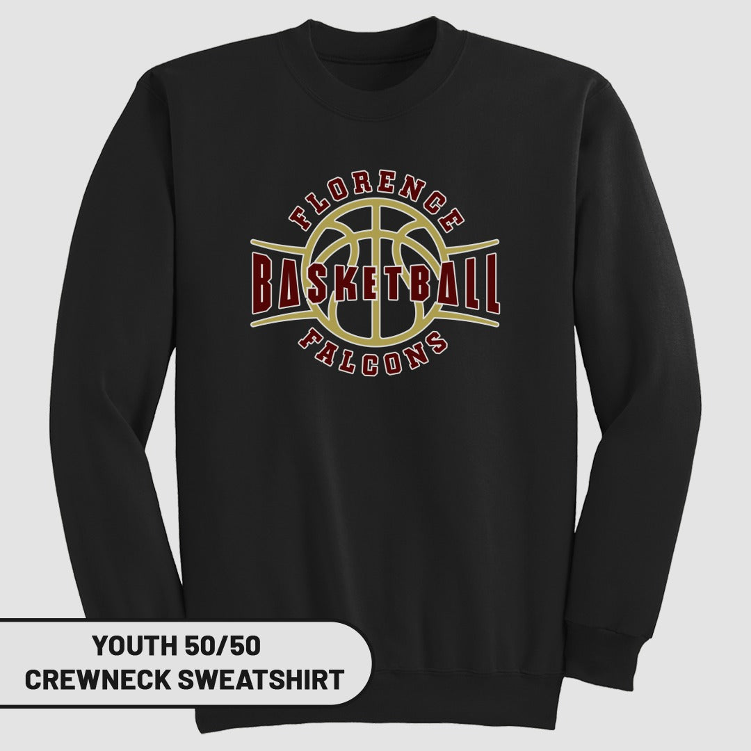 Florence Falcons Basketball Youth Crewneck Sweatshirt