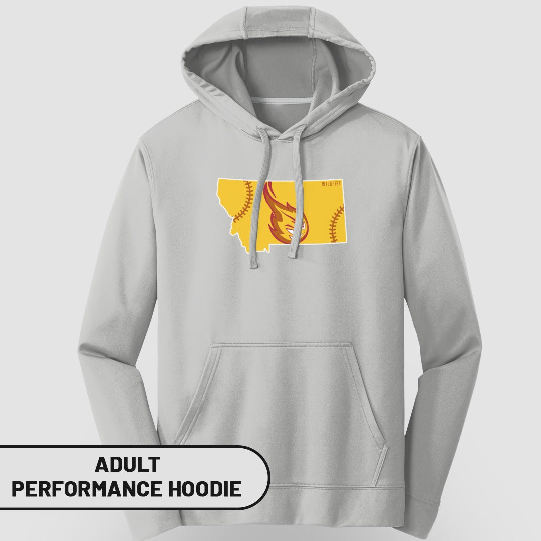 Stylish Grey Hoodie with Yellow Design Adult Performance Hoodie