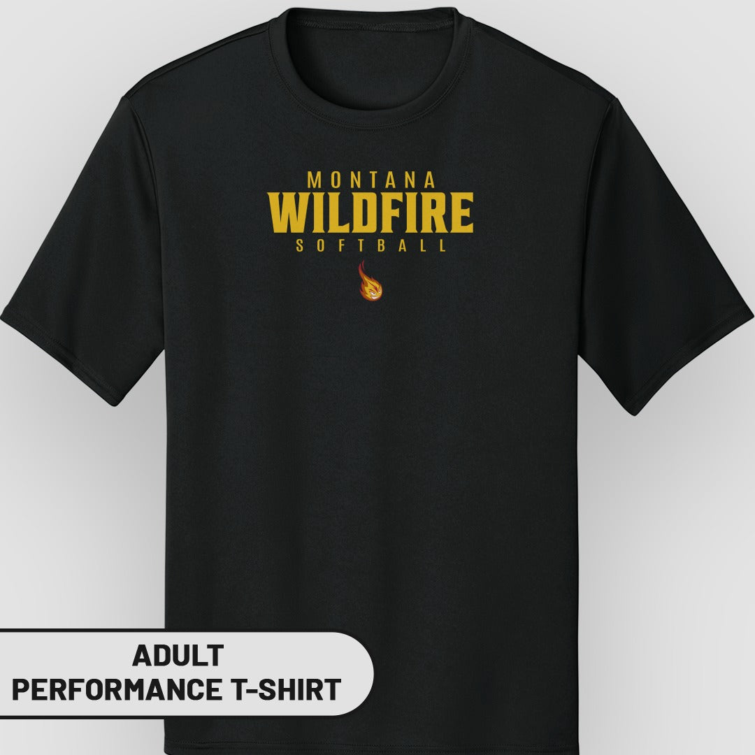 Montana Wildfire Softball Adult Performance T-shirt