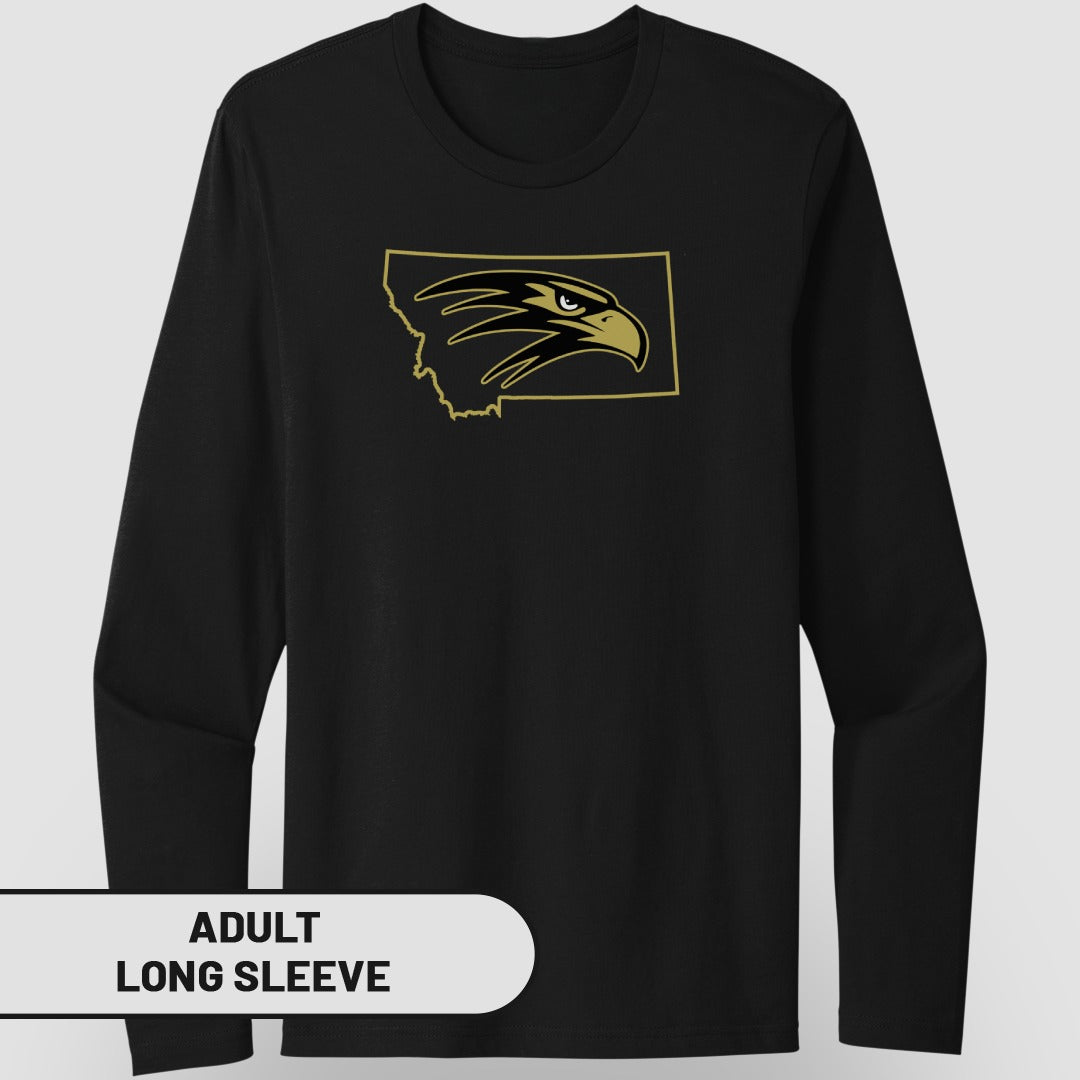 Black Long Sleeve with Eagle Graphic Adult Shirt