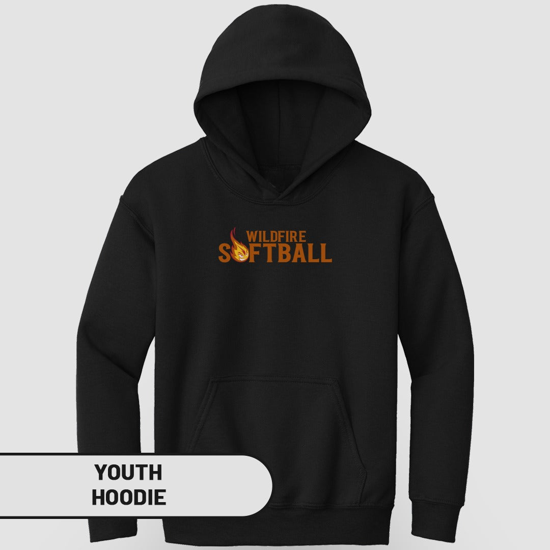 Wildfire Softball Logo Design Youth Hoodie
