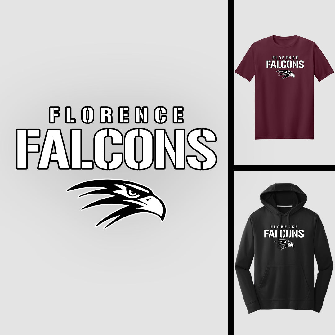 Black & White Stencil Falcon | FCS-026BW