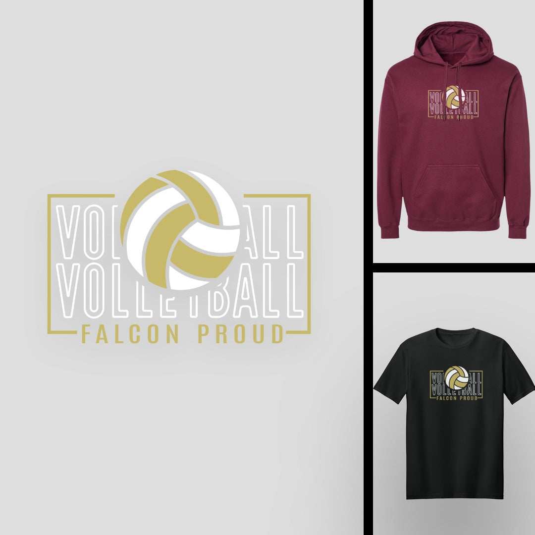 Falcon Proud Volleyball Outline | FCSA_VB-002