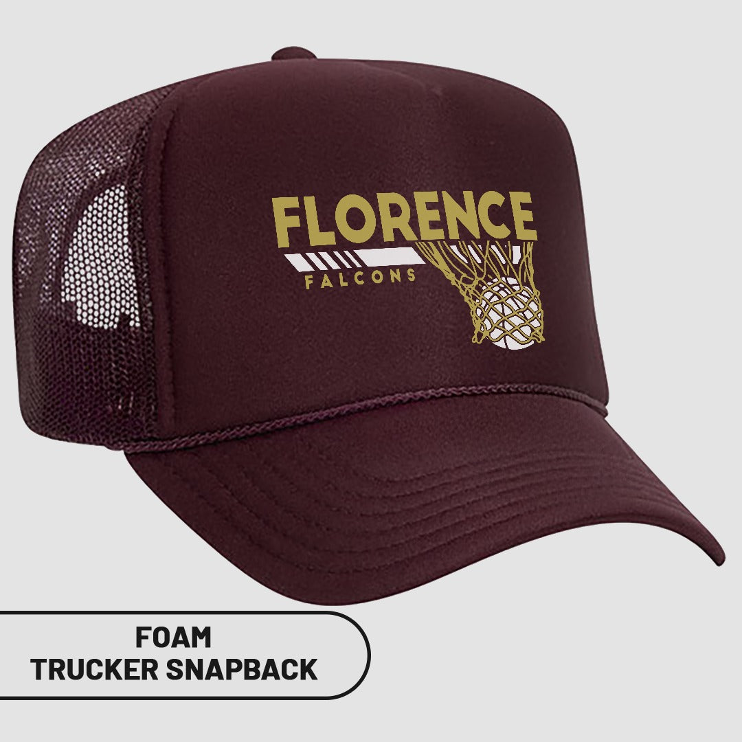 Florence Falcons Foam Trucker Snapback Hat Perfect for Any Outing