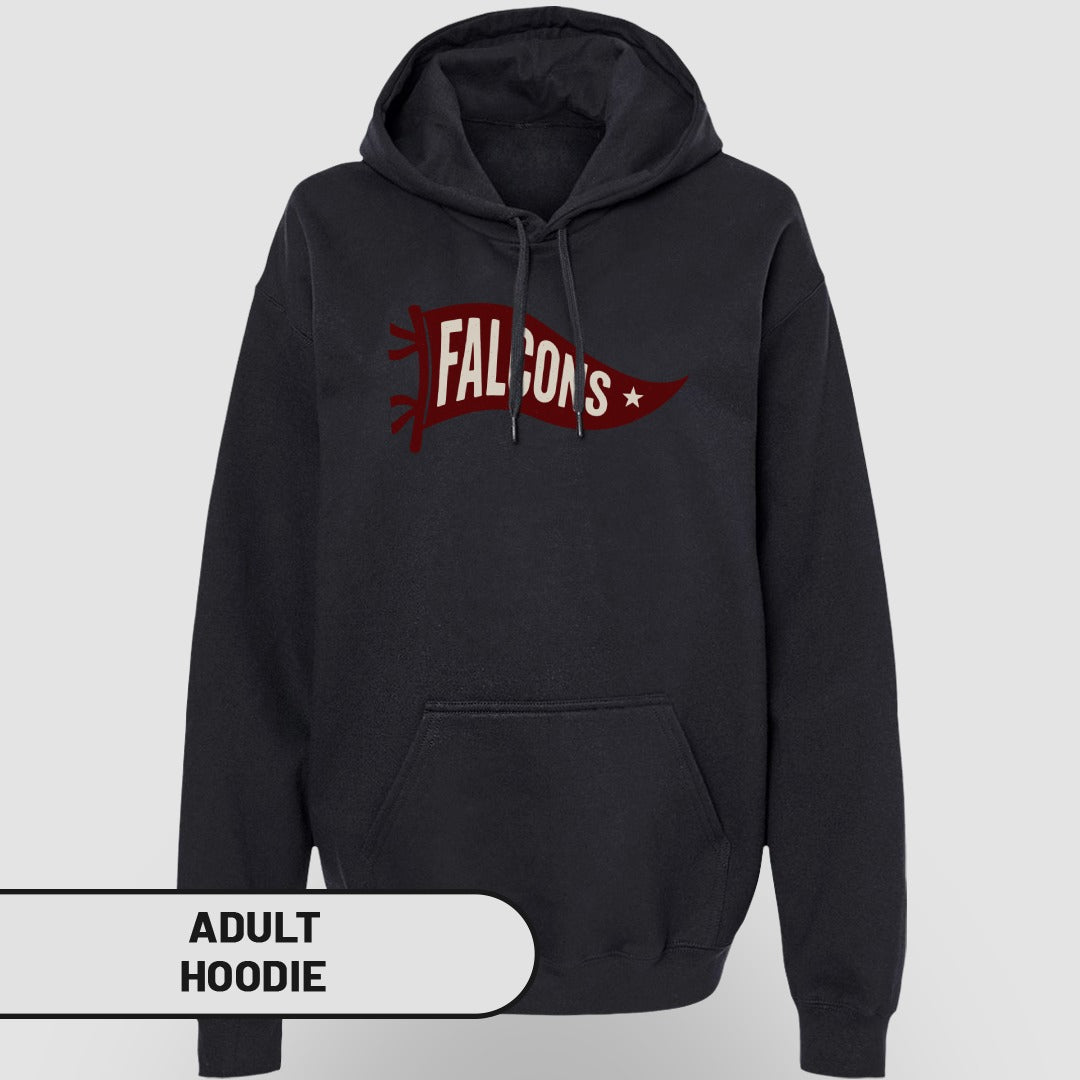 Falcons Design Black Stylish Adult Hoodie