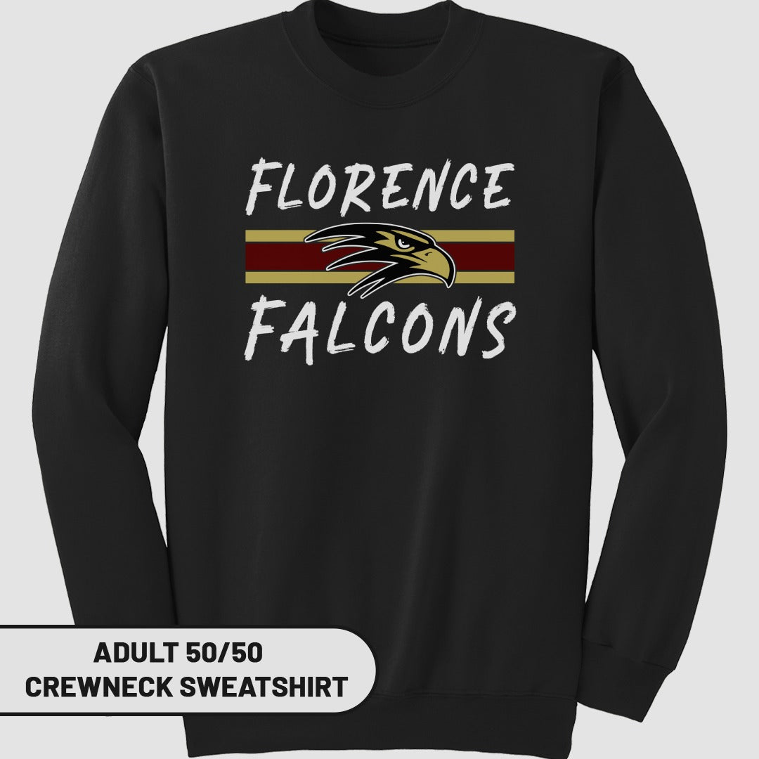 Florence Falcons Graphic Adult 50/50 Crewneck Sweatshirt