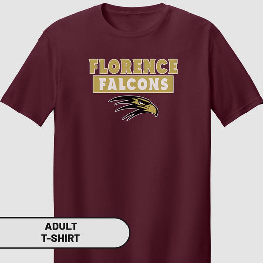 Adult T-Shirt Florence Falcons Rectangle | FCS-005