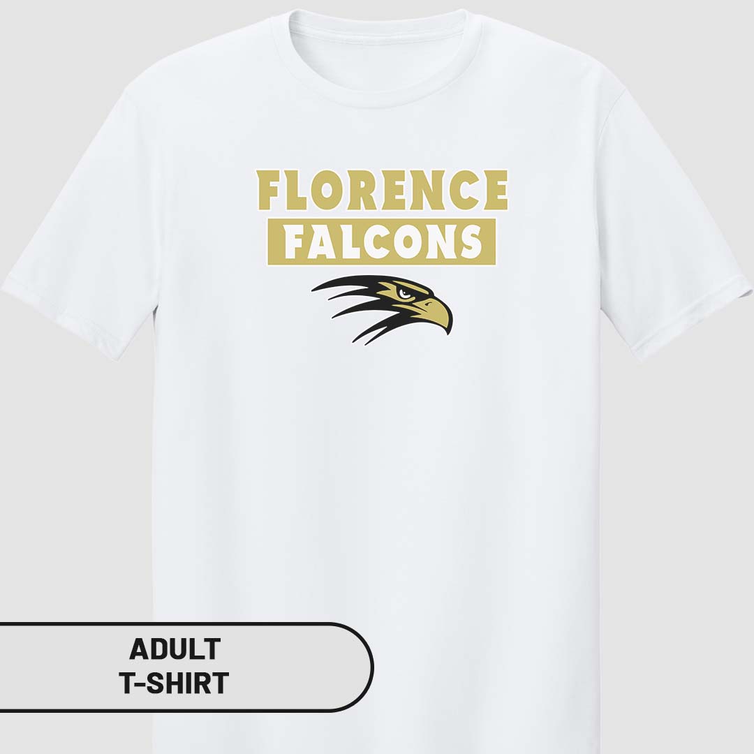 Adult T-Shirt Florence Falcons Rectangle | FCS-005