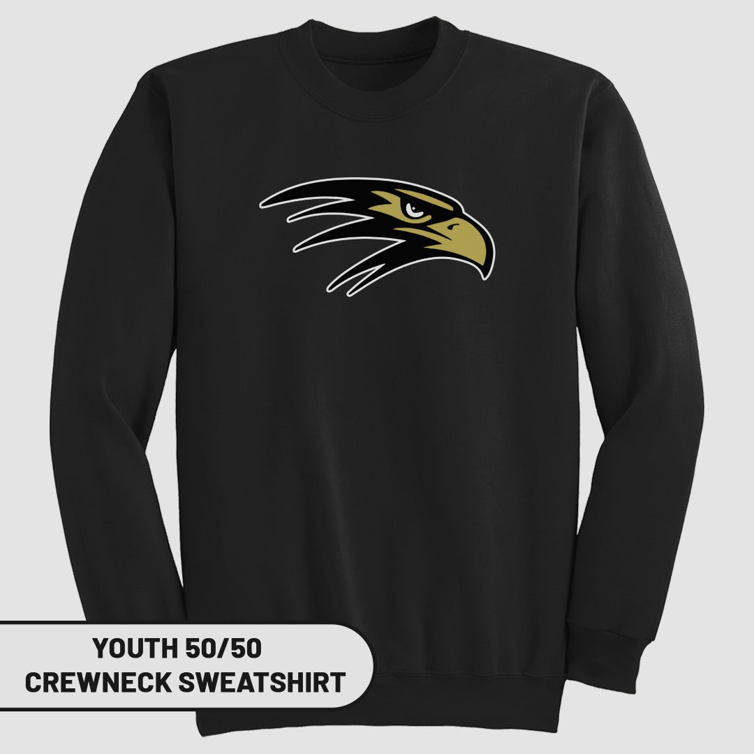 Youth 50/50 Crewneck Sweatshirt with Eagle Logo Design
