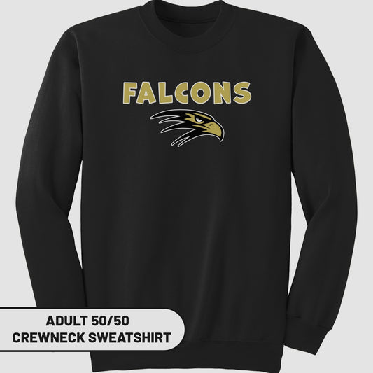 Falcons Design Adult 50/50 Crewneck Sweatshirt