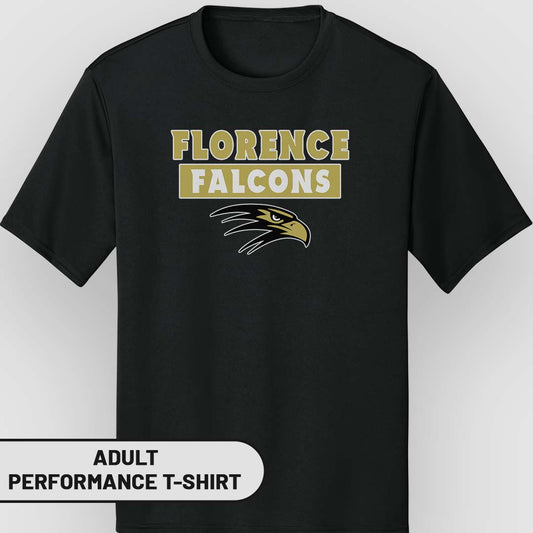 Adult Performance T-Shirt Florence Falcons Rectangle | FCS-005