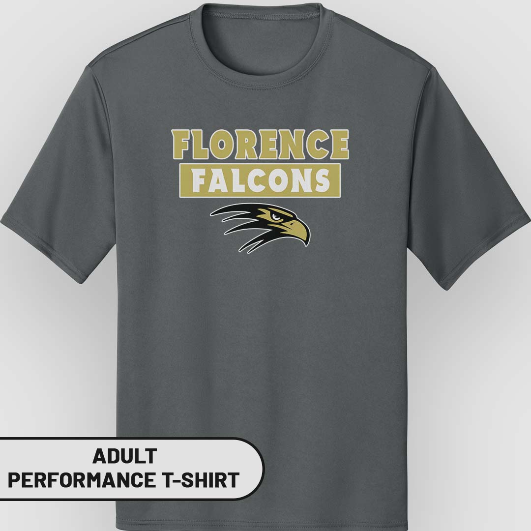 Adult Performance T-Shirt Florence Falcons Rectangle | FCS-005