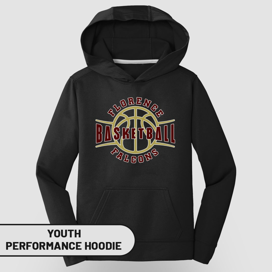 Florence Falcons Basketball Youth Performance Hoodie