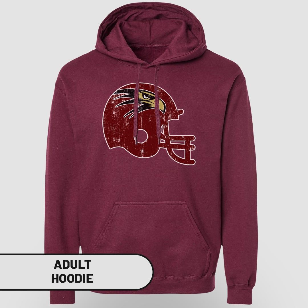Vintage Football Helmet Graphic Adult Hoodie