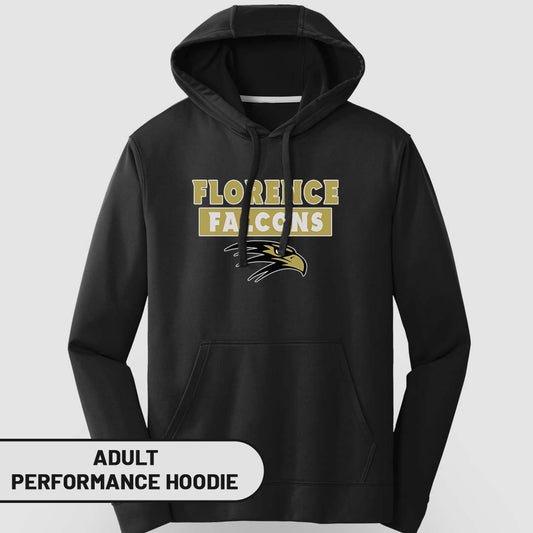 Adult Performance Hoodie Florence Falcons Rectangle | FCS-005