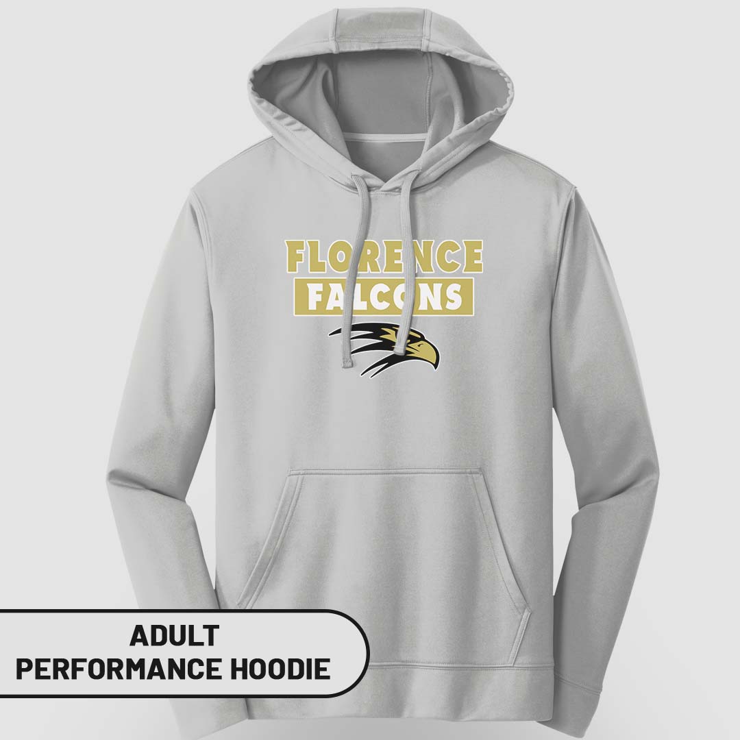 Adult Performance Hoodie Florence Falcons Rectangle | FCS-005