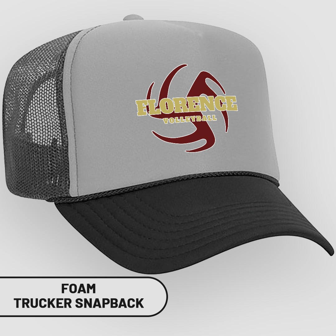 Florence Volleyball Foam Trucker Snapback Hat