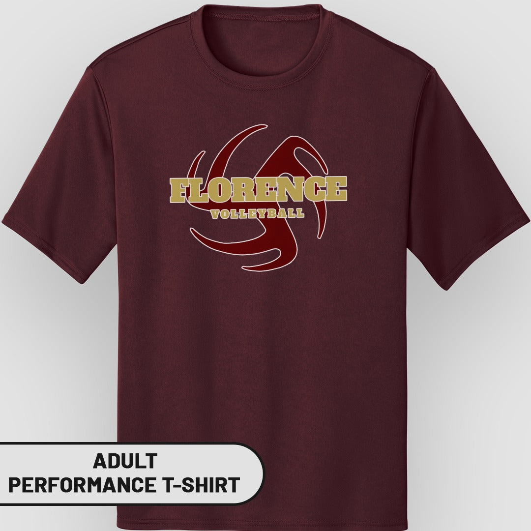 Florence Volleyball Adult Performance T-Shirt