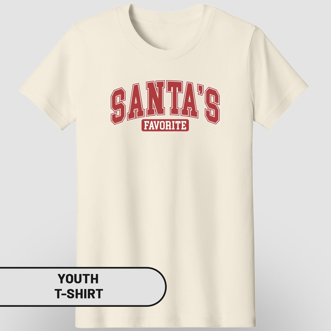 Santa's Favorite Youth T-shirt Holiday Outfit