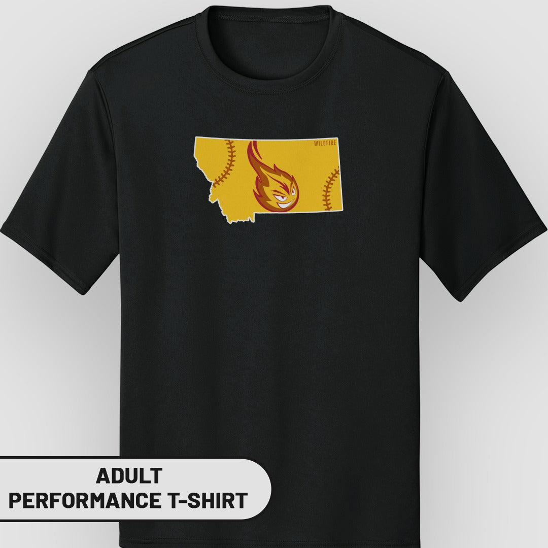 Montana Baseball Graphic Adult Performance T-Shirt