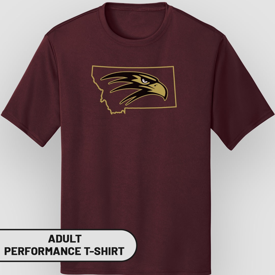 Montana Eagle Graphic Adult Performance T-Shirt