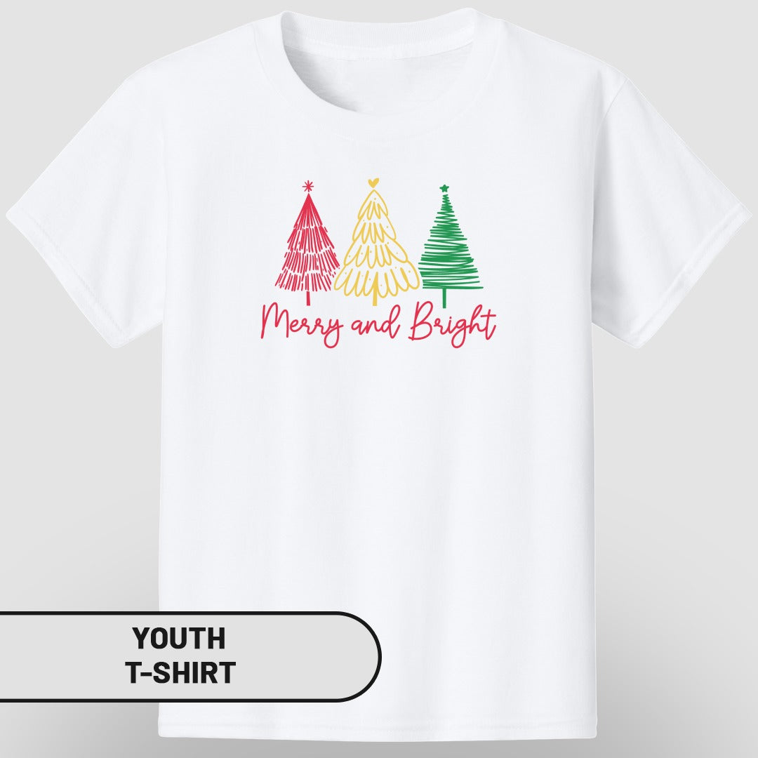 Merry and Bright Christmas Youth T-Shirt