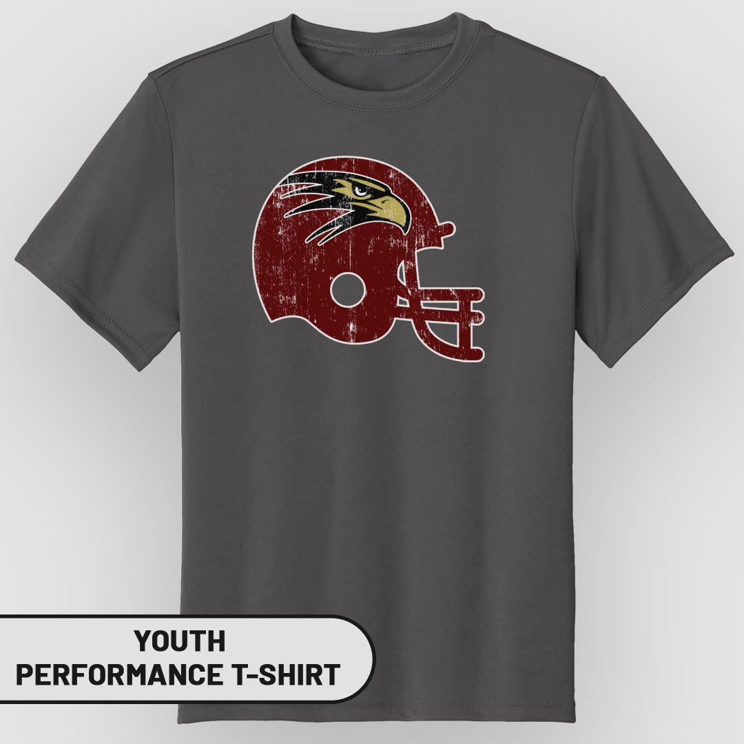 Youth Football Helmet Graphic Performance T-Shirt